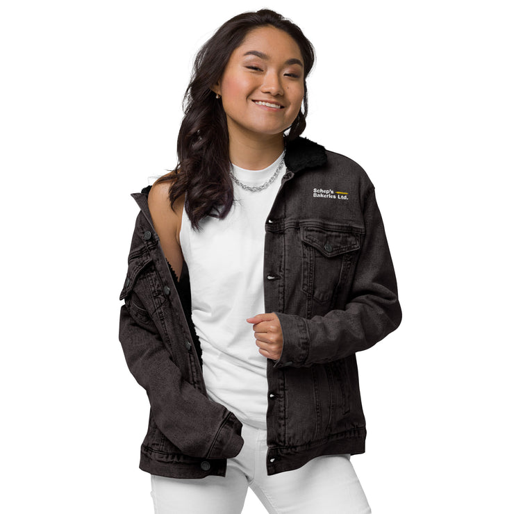 Schep's Bakeries - denim sherpa jacket (Black denim)