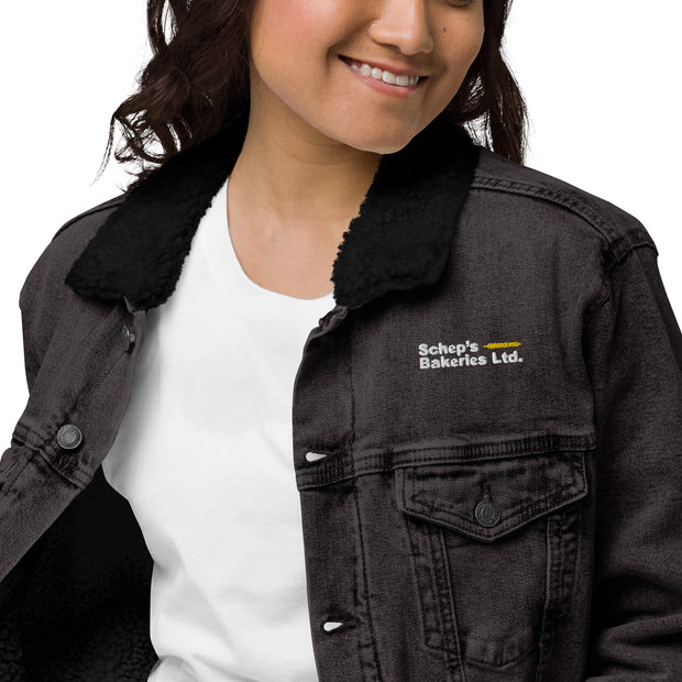 Schep's Bakeries - denim sherpa jacket (Black denim)